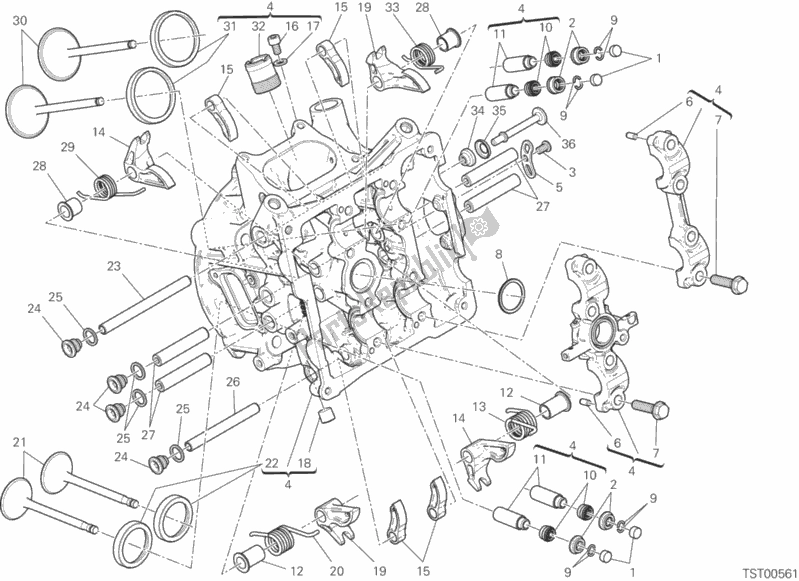 Alle onderdelen voor de Horizontale Kop van de Ducati Superbike 959 Panigale ABS Thailand 2016